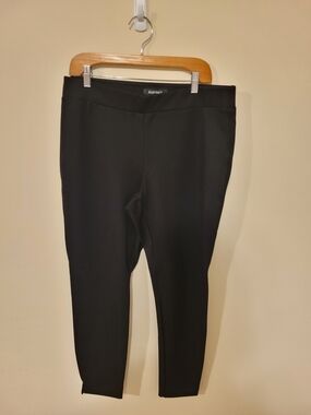 New Women's Ellen Tracy Black Ponte Knit Ankle Pants Size Large